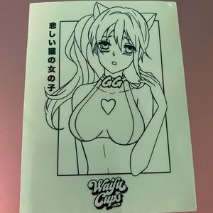 Sad neko waifu transparent sticker gamersupps